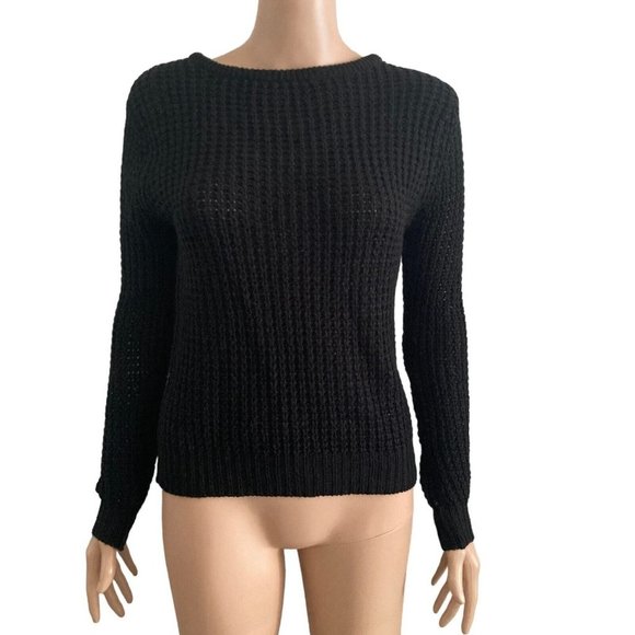 Ambiance Apparel Sweater Womens Small Black Criss Cross Back - Picture 9 of 10